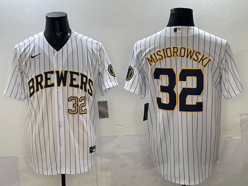 Men Milwaukee Brewers #32 Misiorowski white Nike MLB 2025 jersey 006